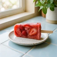 Paleta de Morango com Pedaço da Fruta, Paleta Sol e Sal