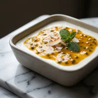 Panna Cotta de Coco com Calda de Maracujá, Alquimia Doce