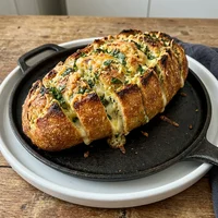 Pão de Alho com Ervas Frescas, Brasa e Horta