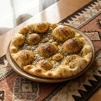 Pão Sírio Quente com Za'atar, Forno de Lastro