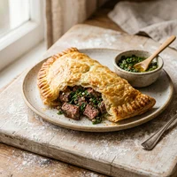 Pastel de Carne com Chimichurri, Pastelaria Estica