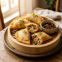 Pastel Chinês de Frango e Cogumelo, Cantina do Vapor