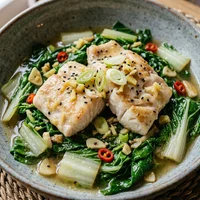 Peixe Branco no Wok com Acelga, Pavilhão de Jade