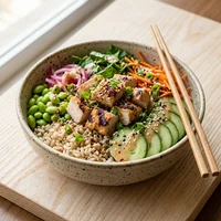 Poke de Frango com Pepino da Horta, Horta Urbana