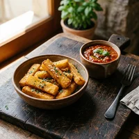 Polenta Frita com Molho, Xis do Galpão