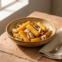 Polenta Frita com Queijo Coalho, Brasa & Mussarela