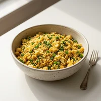 Farofa de Ovo com Cebolinha, Marmitaria Tutu e Angu