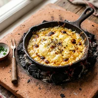 Queijo Derretido na Brasa, Brasa e Milho