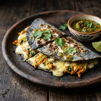 Quesadilla de Queijo Curado e Flor de Abóbora, Xocolatl Cocina