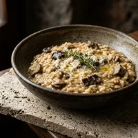 Risoto de Porcini com Manteiga Curada, Radice