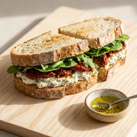 Sanduíche Natural de Ricota com Tomate Seco, Horta Urbana