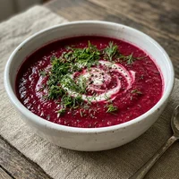 Sopa de Beterraba com Endro, Verde Caldo