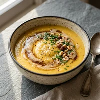 Sopa de Mandioquinha com Manteiga Noisette, Bistrô da Concha