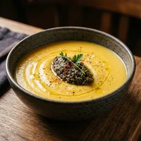 Sopa de Mandioquinha com Caviar de Berinjela, Atelier Velouté