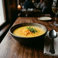 Sopa de Mandioquinha com Ovo Curado, Casa Consommé