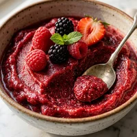 Sorbet de Frutas Vermelhas, Neve Instantânea
