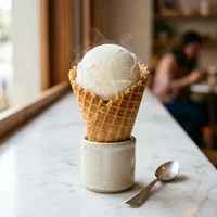 Casquinha de Creme com Nitrogênio, Neve Instantânea