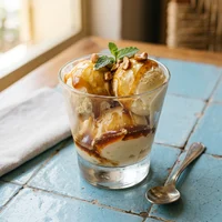 Copo de Creme com Cajuína Reduzida, Paleta Sol e Sal