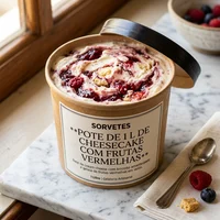 Pote de 1 L de Cheesecake com Frutas Vermelhas, Neve Instantânea
