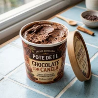Pote de 1 L de Chocolate com Canela, Paleta Sol e Sal