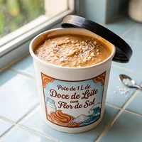 Pote de 1 L de Doce de Leite com Flor de Sal, Paleta Sol e Sal
