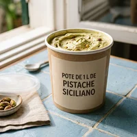 Pote de 1 L de Pistache Siciliano, Gelateria Pietra Fredda