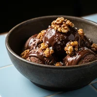 Sundae de Chocolate com Nozes e Sal, Sal & Baunilha
