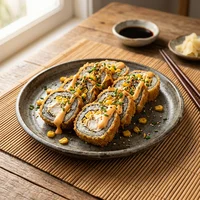 Hot Roll de Peixe Branco com Milho (8 un.), Casa Nikkei Ají