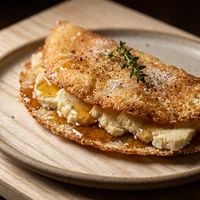 Tapioca de Queijo de Cabra Curado com Mel de Melato, Botânica Alta Cozinha