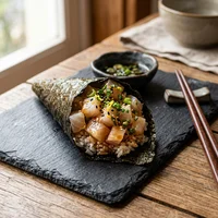 Temaki de Peixe Branco com Ponzu, Izakaya Lanterna Branca
