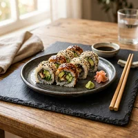 Uramaki de Enguia com Pepino (8 un.), Izakaya Lanterna Branca
