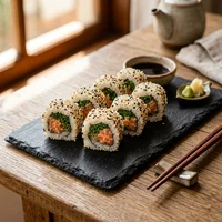Uramaki de Salmão com Cebolinha (8 un.), Izakaya Lanterna Branca