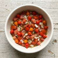 Vinagrete com Pimenta Biquinho, Camarão & Coentro