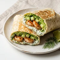 Wrap de Camarão com Molho de Iogurte, Mar & Folha