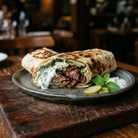 Wrap de Cordeiro com Iogurte, Brasa Nobre