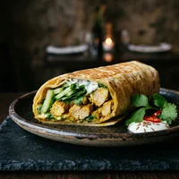 Wrap de Frango ao Curry, Coquelet Dourado