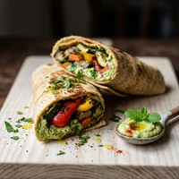 Wrap de Legumes da Brasa com Homus de Fava, Botânica Alta Cozinha